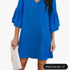 Bell sleeve shift dress, medium